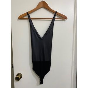 Faux leather body suit
